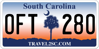 SC license plate OFT280