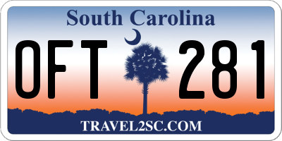 SC license plate OFT281