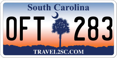 SC license plate OFT283