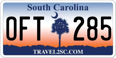 SC license plate OFT285