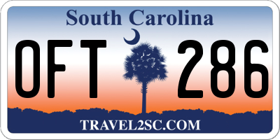 SC license plate OFT286