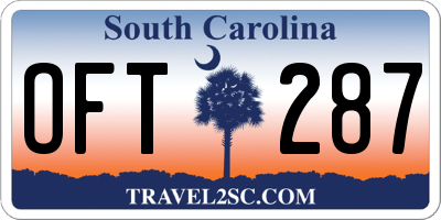 SC license plate OFT287