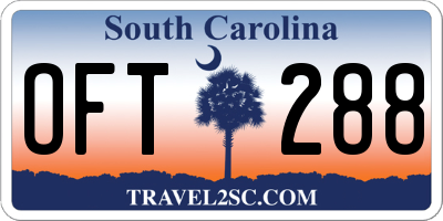 SC license plate OFT288