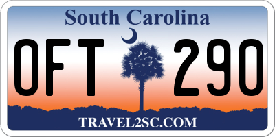 SC license plate OFT290