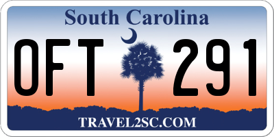SC license plate OFT291