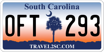 SC license plate OFT293