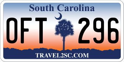 SC license plate OFT296