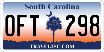 SC license plate OFT298