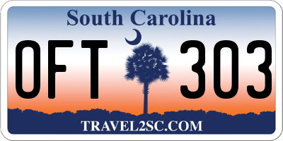 SC license plate OFT303