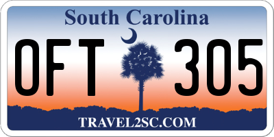 SC license plate OFT305