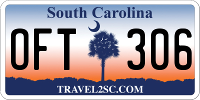 SC license plate OFT306