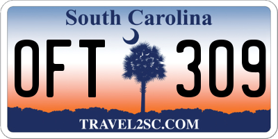 SC license plate OFT309