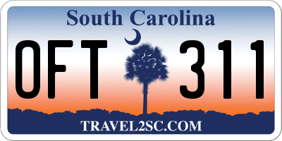 SC license plate OFT311