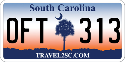 SC license plate OFT313