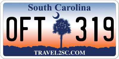 SC license plate OFT319