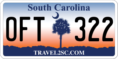 SC license plate OFT322