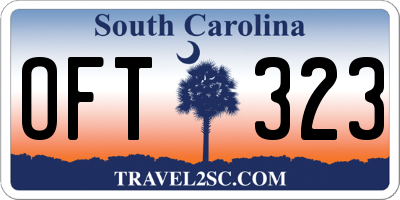 SC license plate OFT323