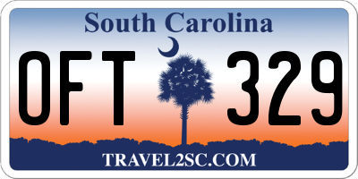 SC license plate OFT329