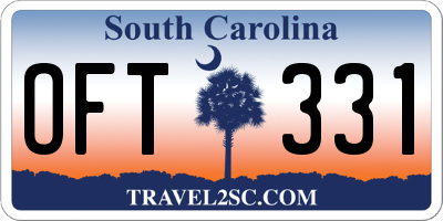 SC license plate OFT331