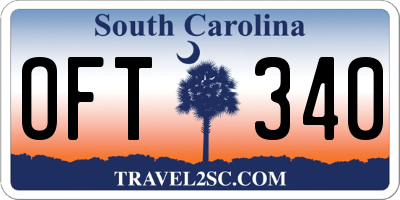 SC license plate OFT340