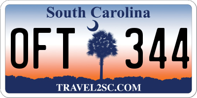 SC license plate OFT344