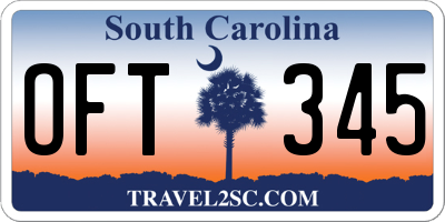 SC license plate OFT345