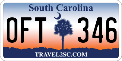 SC license plate OFT346