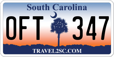 SC license plate OFT347
