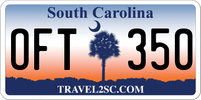 SC license plate OFT350