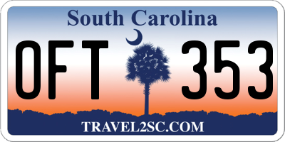 SC license plate OFT353