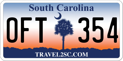 SC license plate OFT354