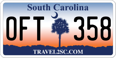 SC license plate OFT358