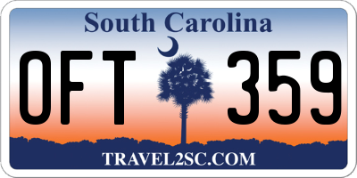 SC license plate OFT359