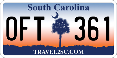 SC license plate OFT361