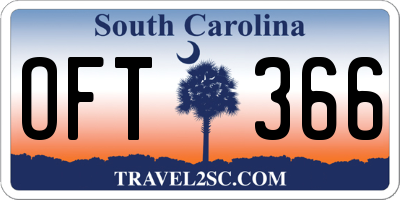 SC license plate OFT366