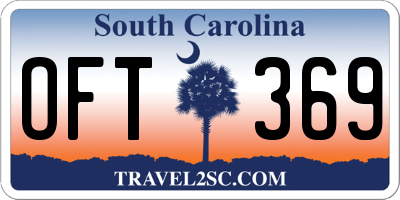 SC license plate OFT369