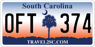SC license plate OFT374