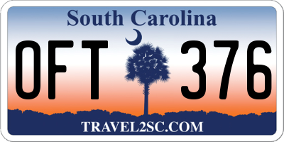 SC license plate OFT376