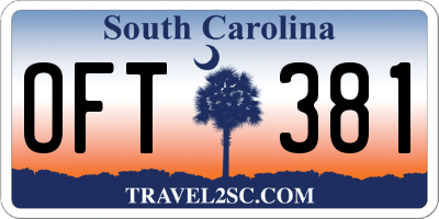 SC license plate OFT381