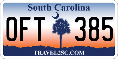 SC license plate OFT385