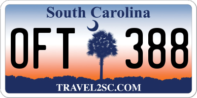 SC license plate OFT388