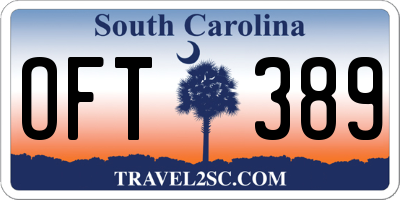 SC license plate OFT389