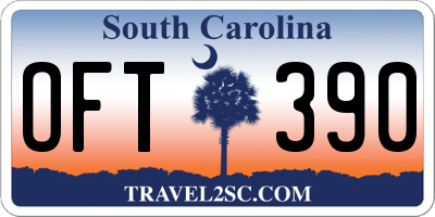 SC license plate OFT390