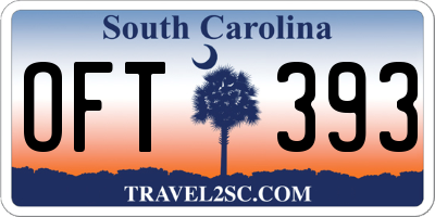 SC license plate OFT393