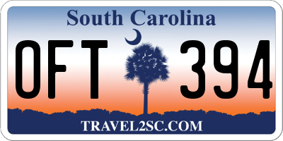 SC license plate OFT394