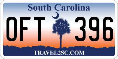 SC license plate OFT396