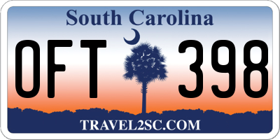SC license plate OFT398