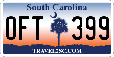 SC license plate OFT399