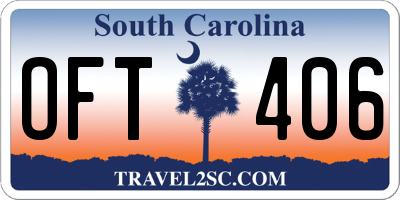 SC license plate OFT406