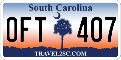 SC license plate OFT407